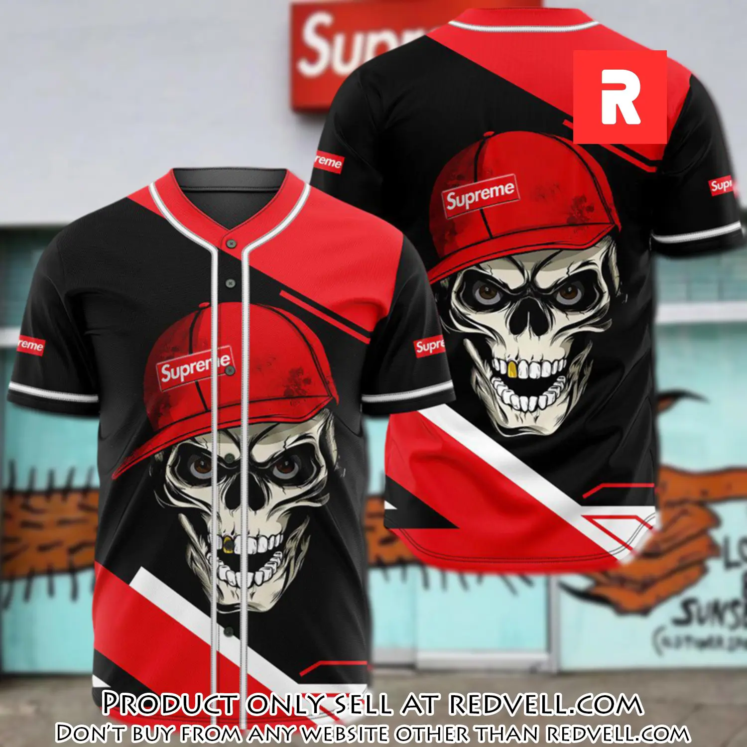 Supreme skull baseball jersey shirt luxury bjs1243 rv3651580